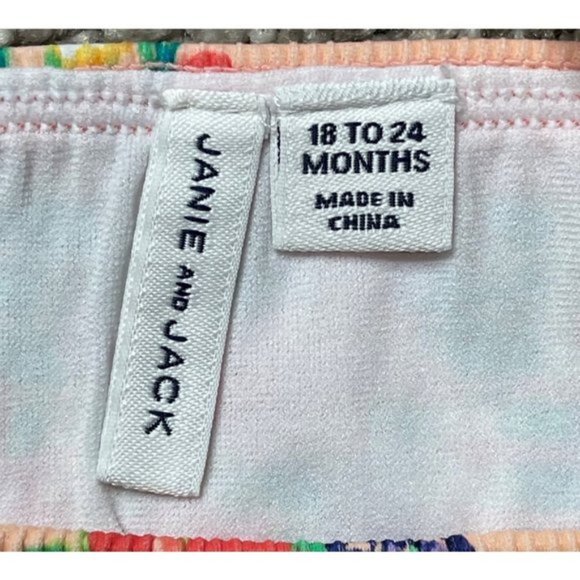 Janie and Jack Peach Floral Two Piece Swim Suit Size 18 to 24 months - Picture 4 of 4